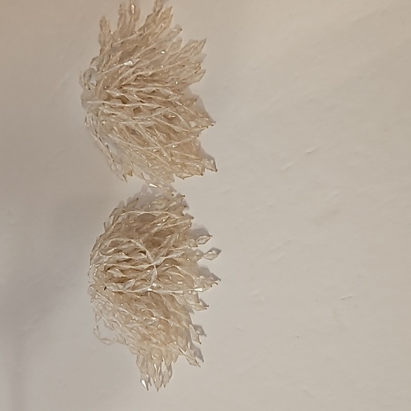 Vintage Clear Acrylic Faseted Domed Shape Shoe Clips - Picture 1 of 6